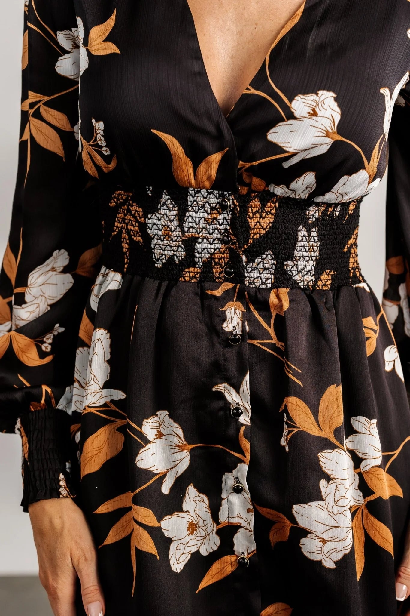 Mayfair High Low Maxi Dress | Black Floral