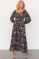 Della Dress | Black Multi Floral