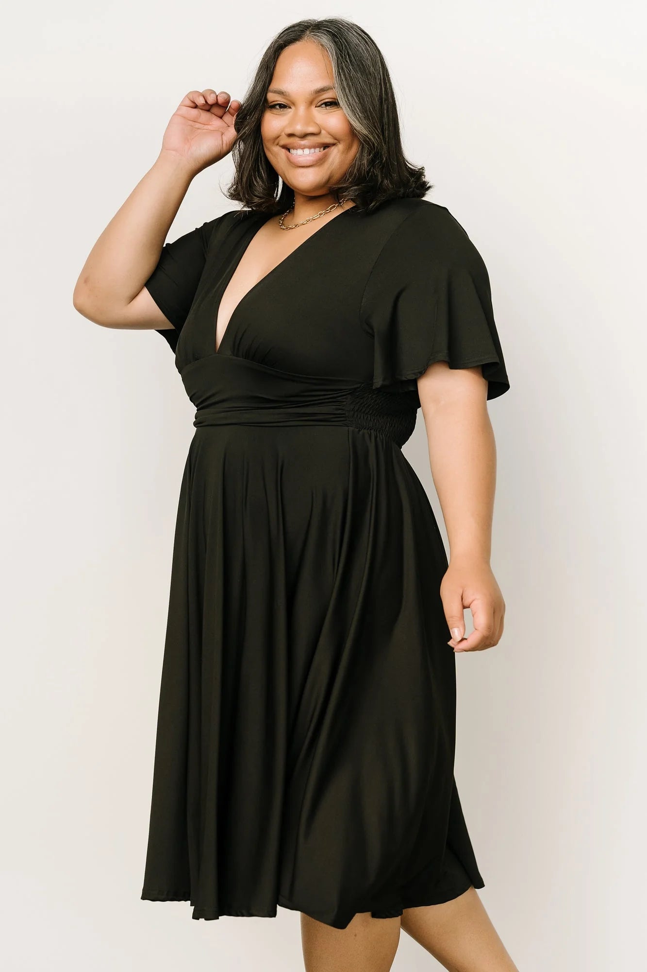 Janette Midi Dress | Black