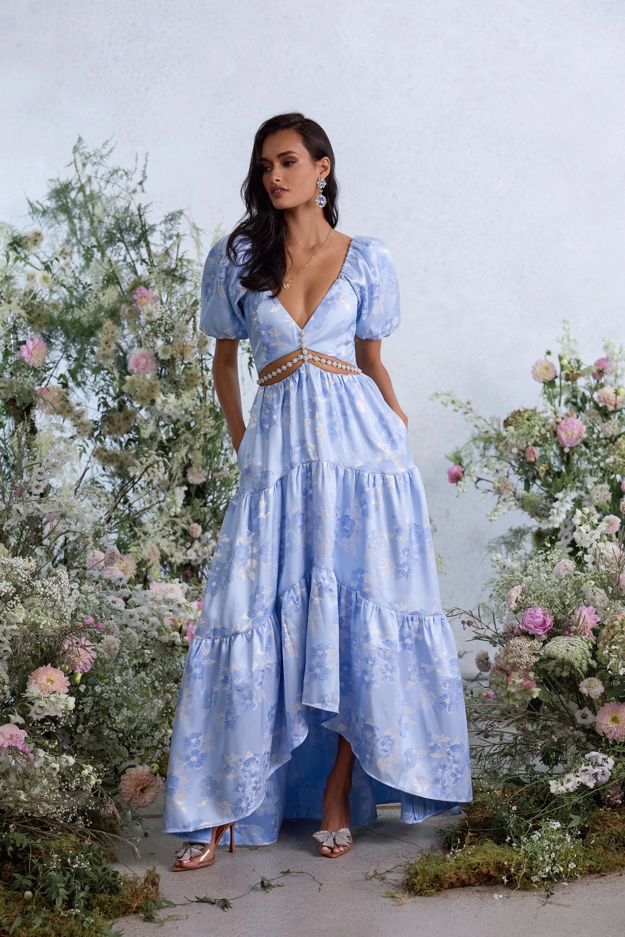 The Emma Dress in Chambray Blue Baroque