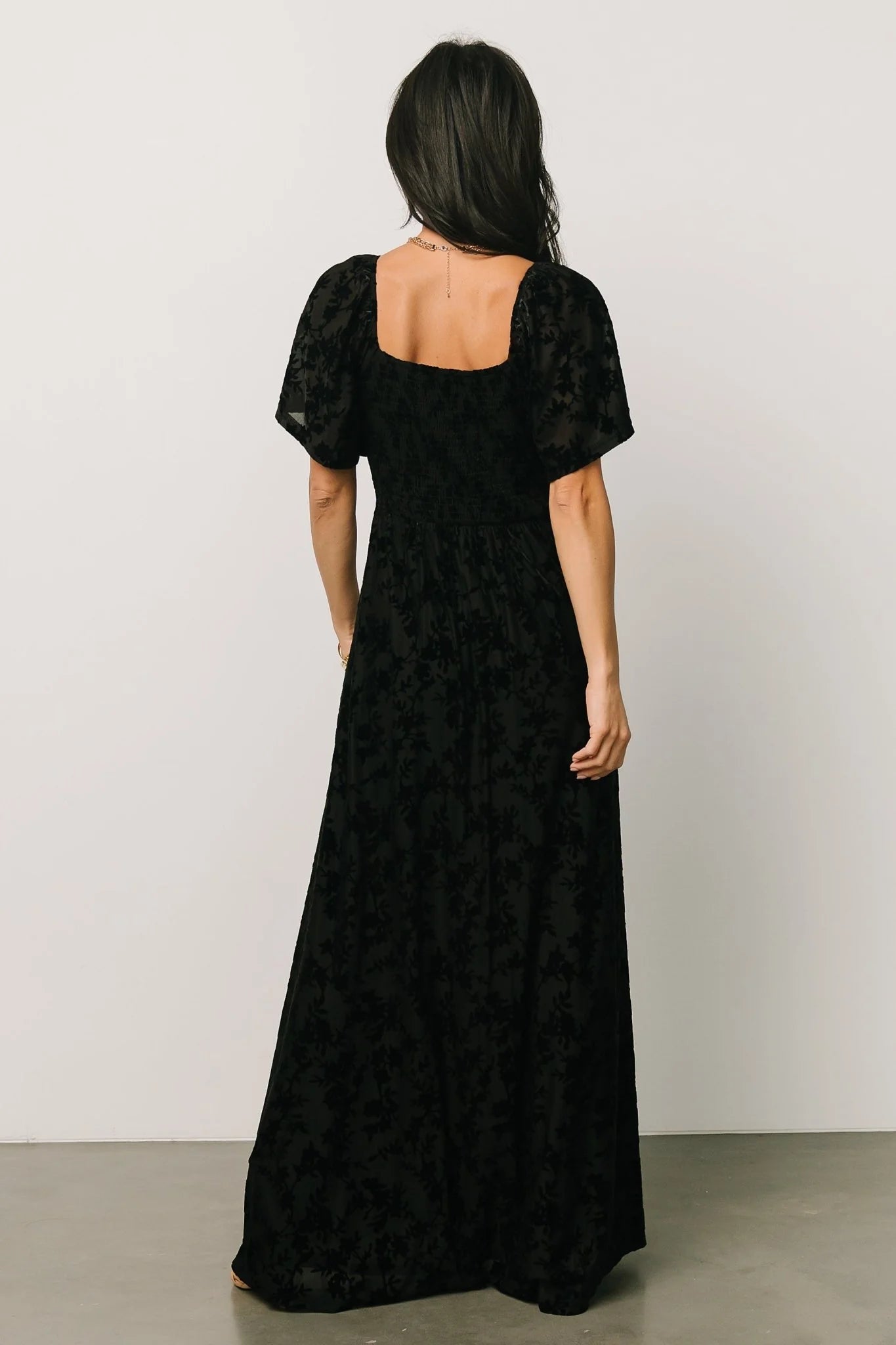Everley Velvet Maxi Dress | Black