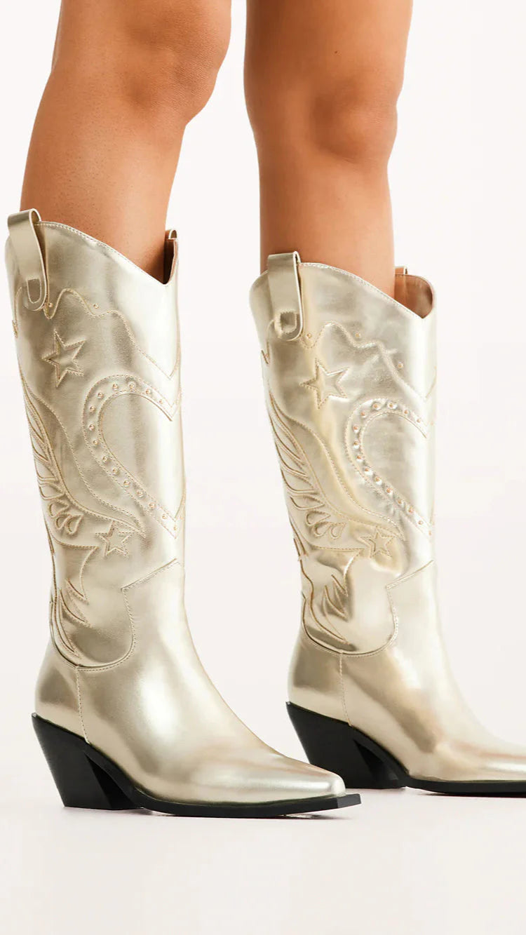 Everlyn Boots - Gold Metallic