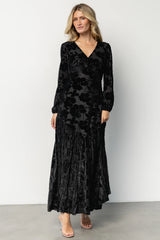 Vienna Velvet Maxi Dress | Black