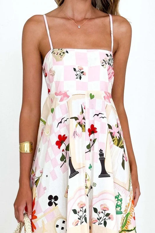 Kristina Pink Multi Print Dress
